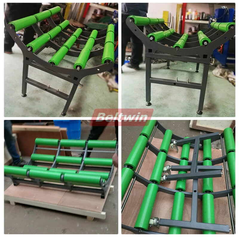 Rack com Rolos para Rolos de PVC PU Material da Correia Transportadora