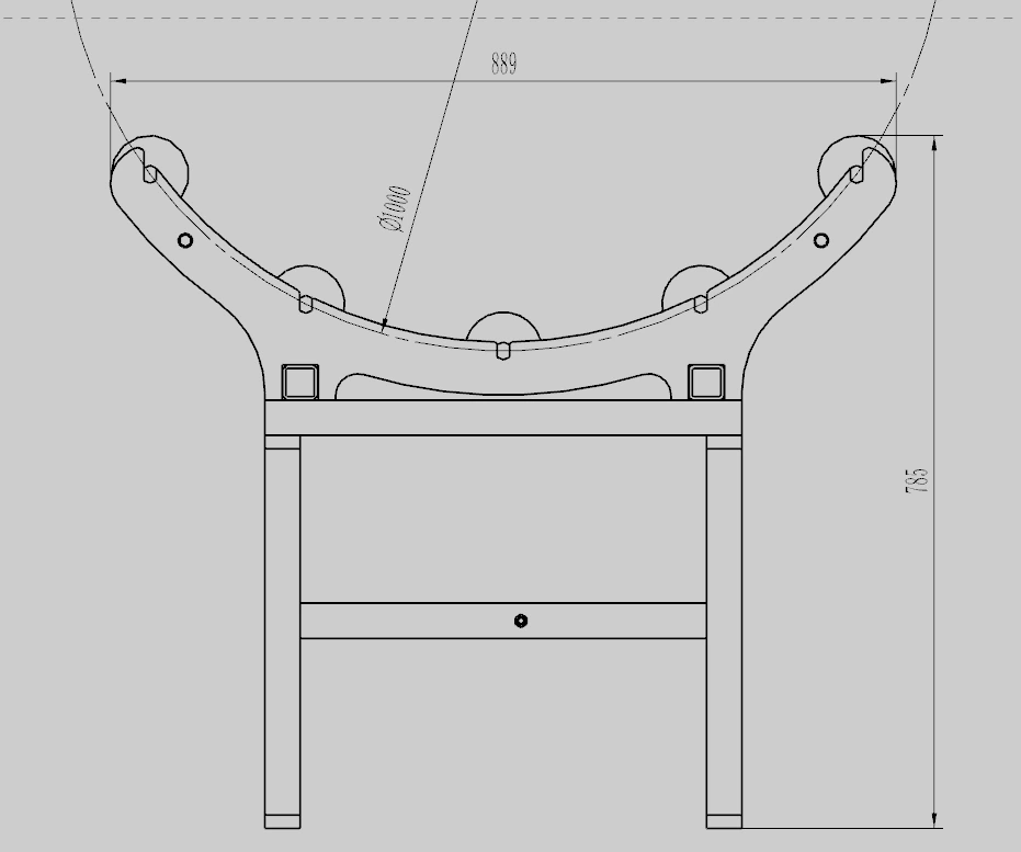 Rack com Rolos para Rolos de PVC PU Material da Correia Transportadora