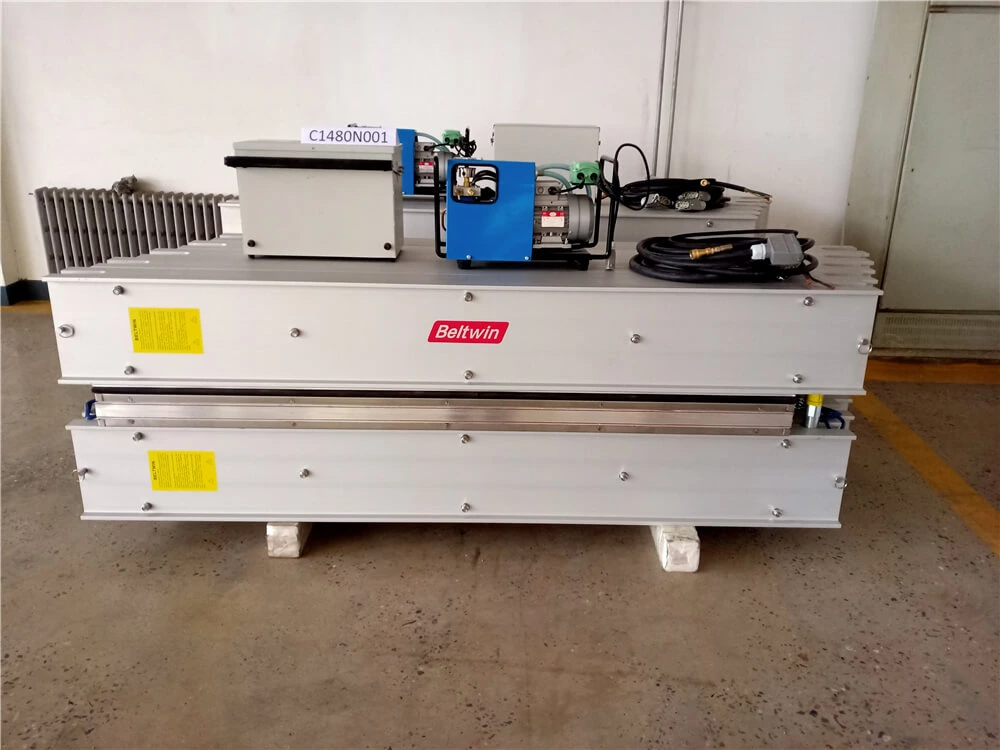 Entrega dois conjuntos de vulcanizador DSLQ-S 870x2100mm para os eua (200 psi, 22 graus, pode usar para largura da correia de 1800mm)