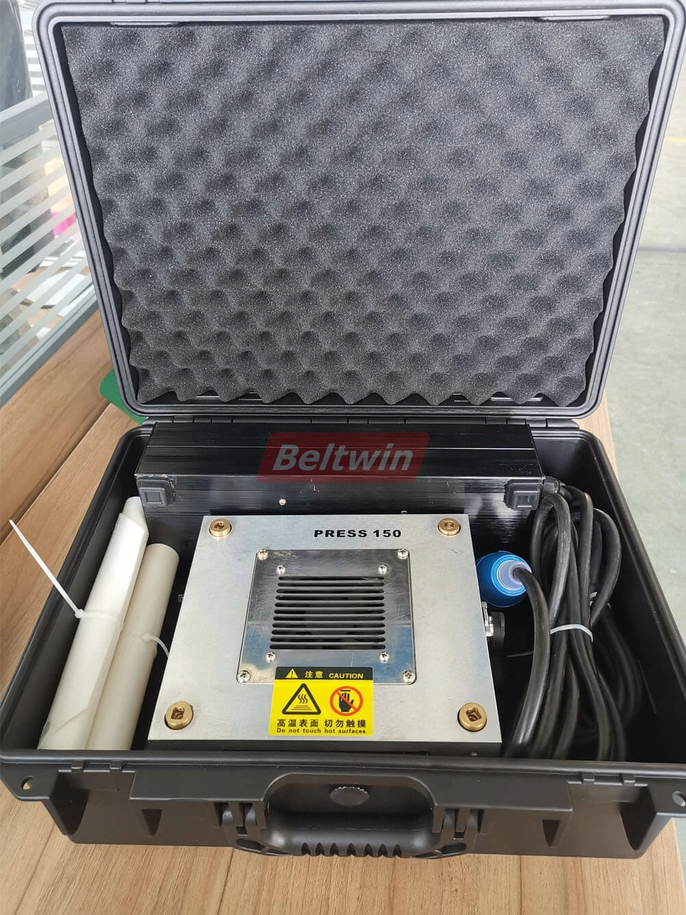 Prensa de emenda de correia de resfriamento de ar para correia transportadora de pvc de 200 mm de largura, transmissão e correia plana