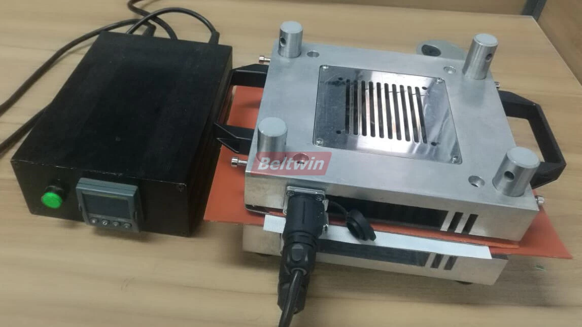 Prensa de emenda de correia de resfriamento de ar para correia transportadora de pvc de 200 mm de largura, transmissão e correia plana