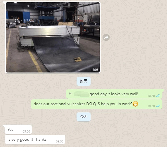 Bom feedback do cliente da Argentina para o Vulcanizer