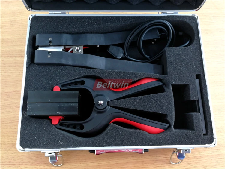 Prensa de braçadeira de aquecimento para correia tangencial de emenda de metal, correia de máquina, correia de transporte e processo