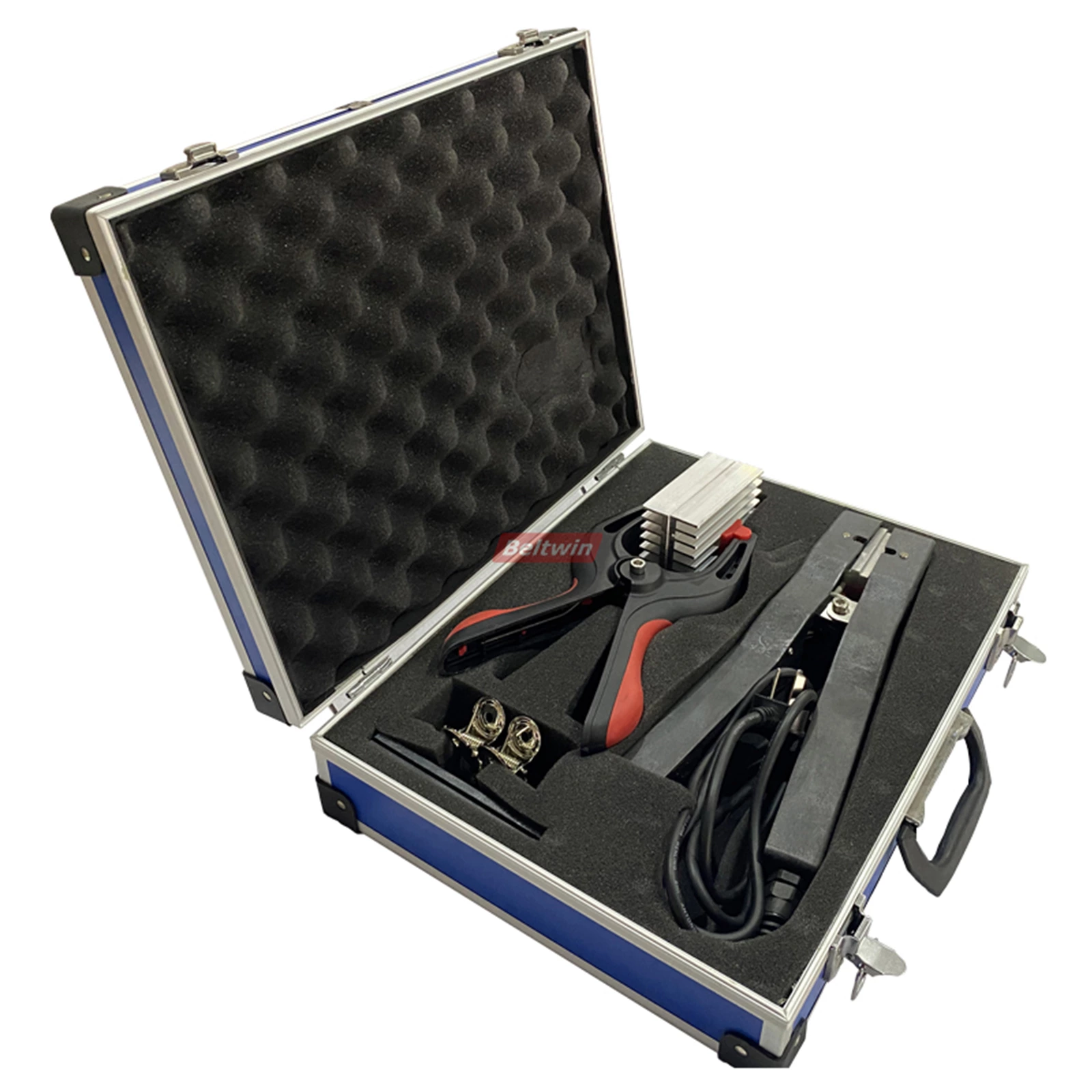 Prensa de braçadeira de aquecimento para correia tangencial de emenda de metal, correia de máquina, correia de transporte e processo