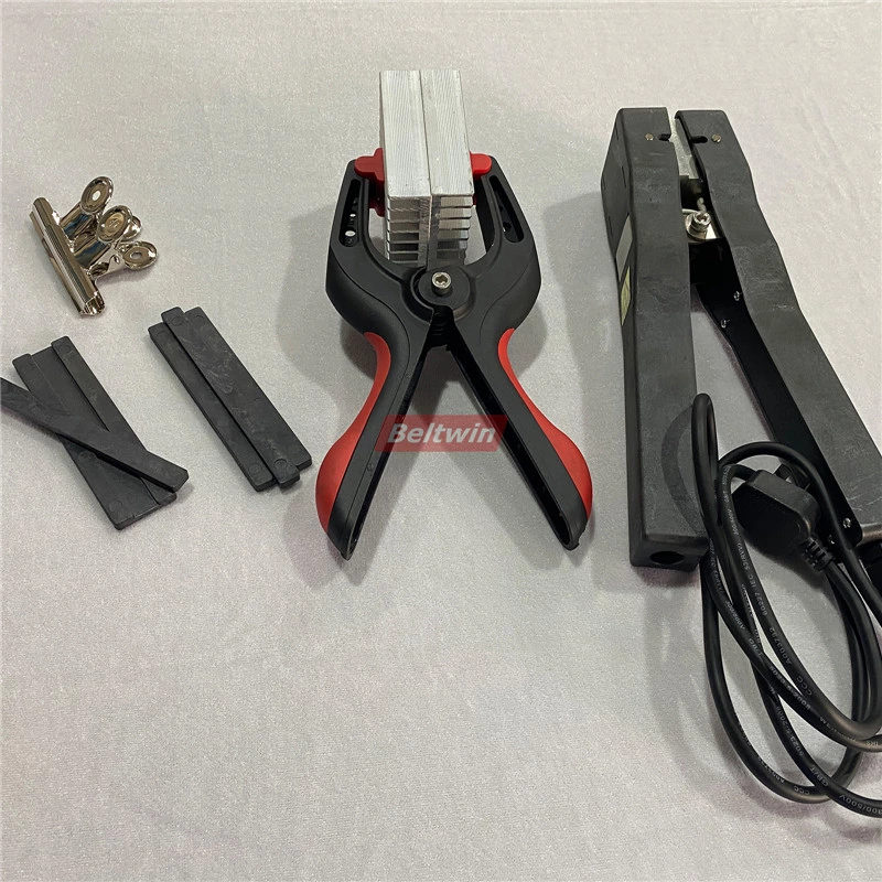 Prensa de braçadeira de aquecimento para correia tangencial de emenda de metal, correia de máquina, correia de transporte e processo