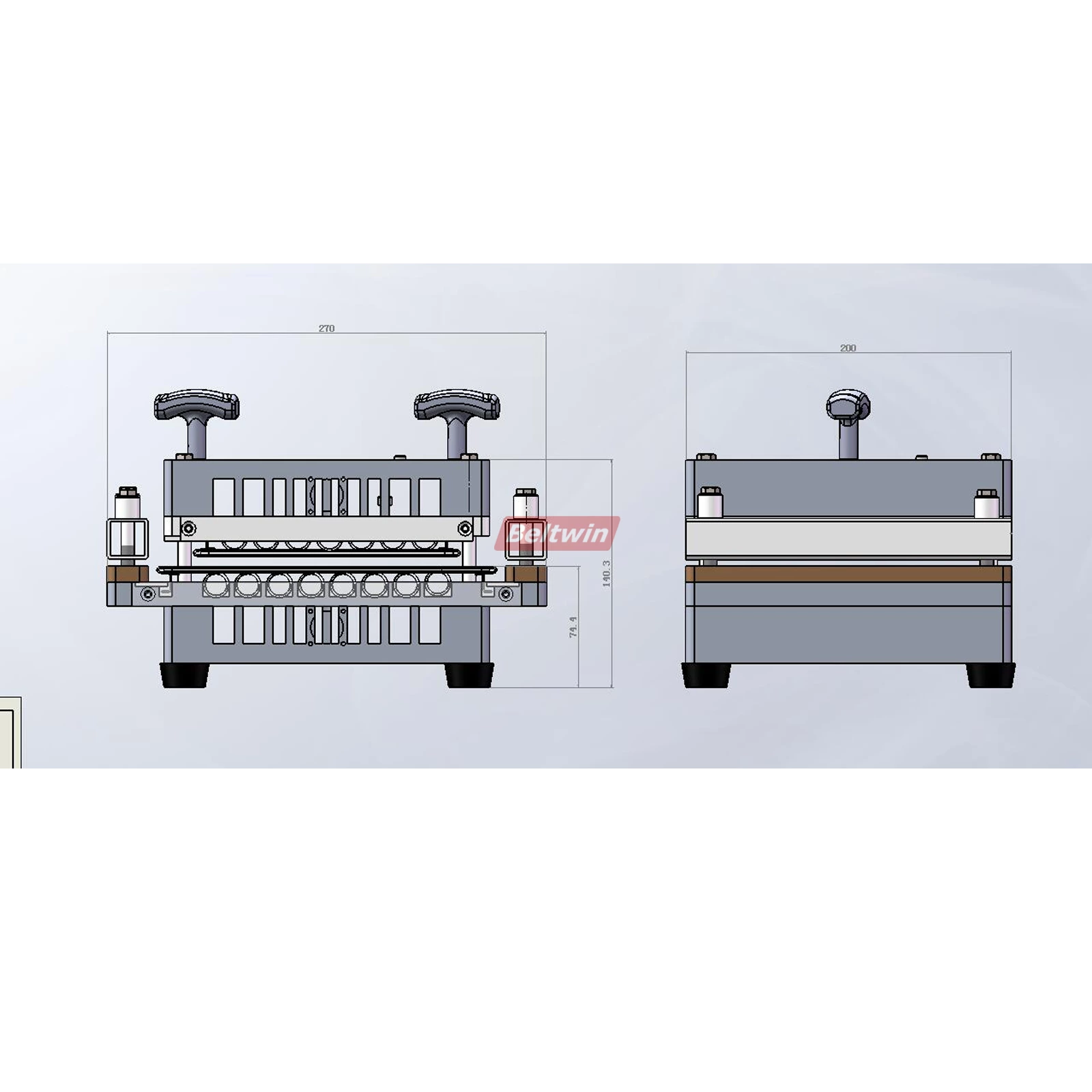 Prensa de resfriamento de ar pequena Beltwin