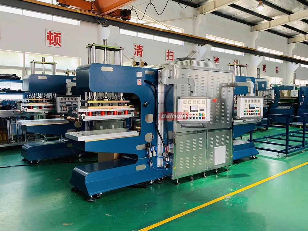 Máquina de solda de alta frequência 25kw para esteira, emenda de correia de PVC PU e parede lateral de grampo de solda, guia