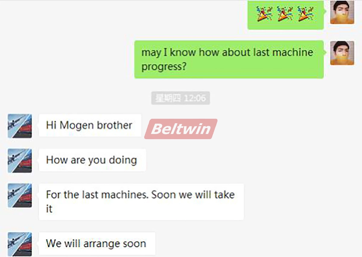 Solução total de oficina de correia transportadora para cliente da Argélia